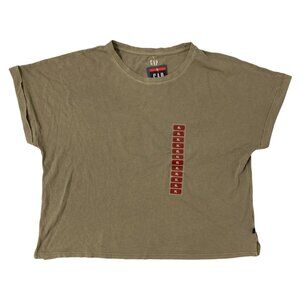 GAP Women's Short Sleeve Relaxed Fit Washed Fashion Tee Vetiver Green